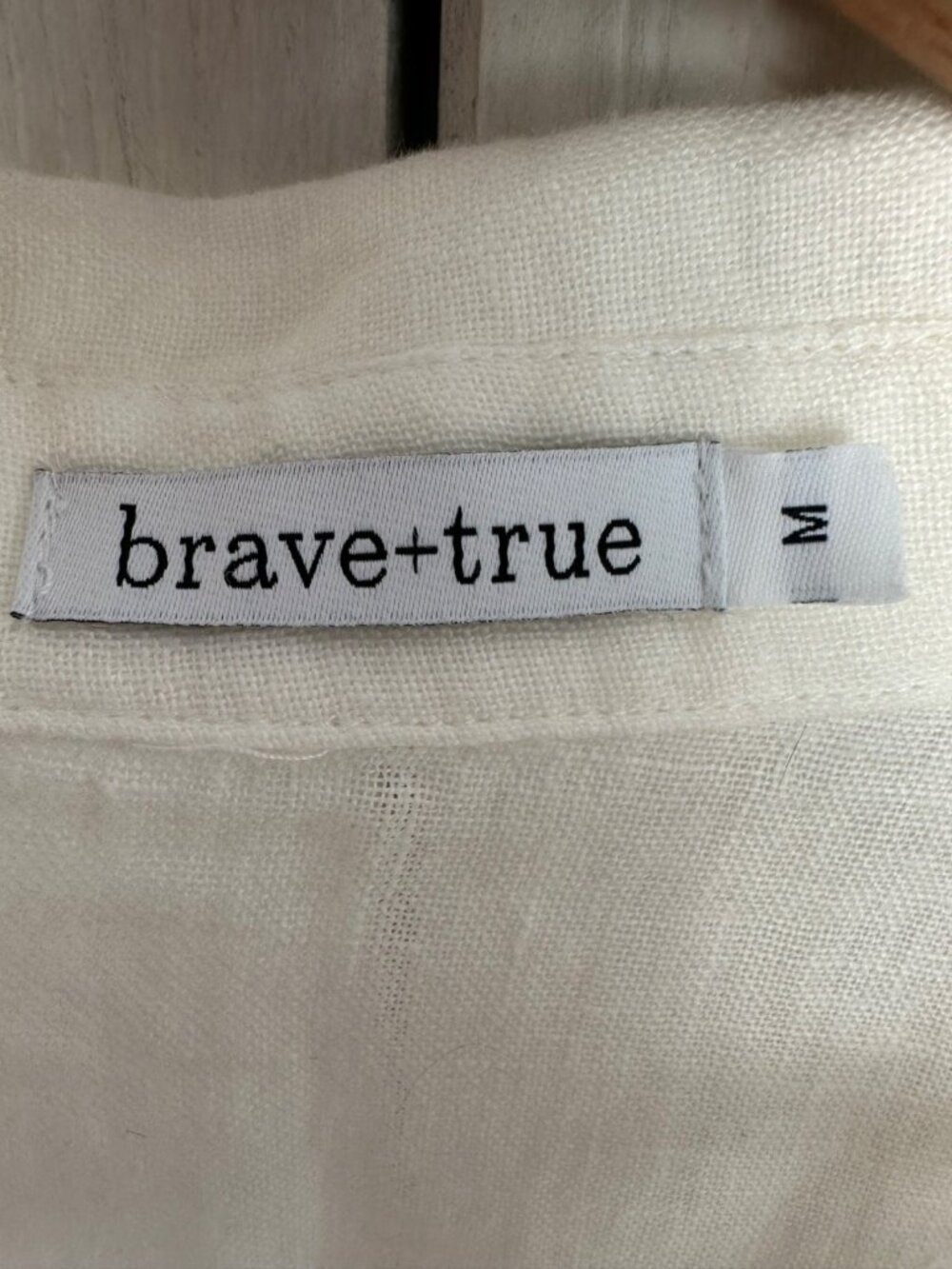 Sundance Brave + True “Clarity” White Linen Dress Women's Medium Pockets Coastal - Picture 4 of 11